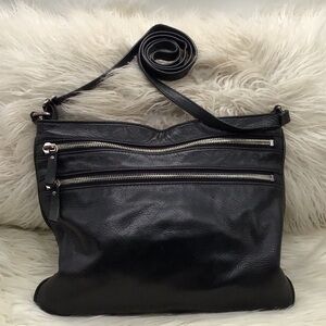 Margot Black Pebble Leather Crossbody Bag